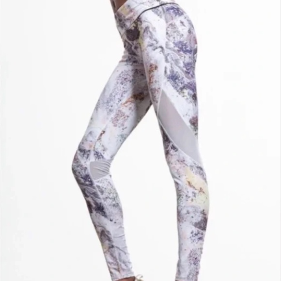 Alala The Captain Multi-color Marble Mesh Ankle Leggings Womens M Athleisure - Picture 5 of 11